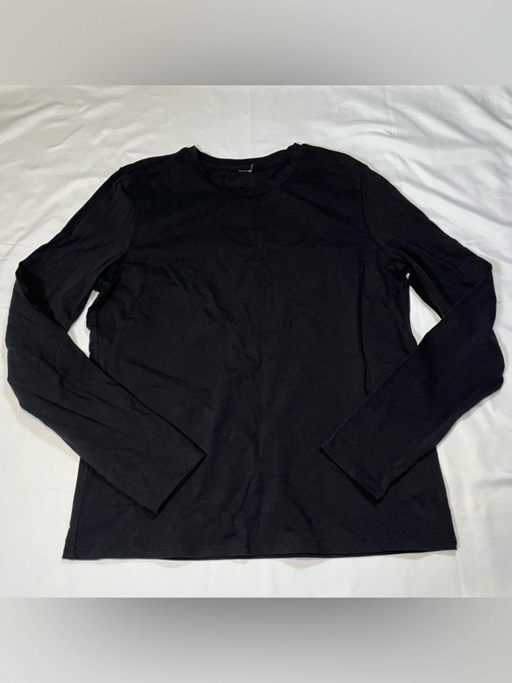 Lululemon Women‎ Black Cotton Crew Neck Long Sleeve Basic T-Shirt Size 4